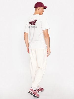 Jersey rövid ujjú pamut póló New Balance fehér