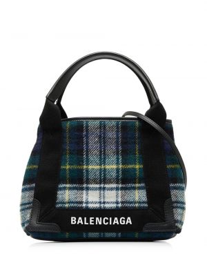 Vlnená nákupná taška Balenciaga Pre-owned zelená