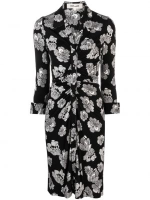Midi haljina s cvjetnim printom s printom Dvf Diane Von Furstenberg