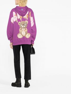 Kokvilnas kapučdžemperis ar apdruku Barrow violets