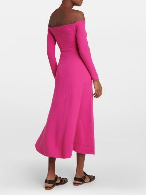 Vlněné midi šaty Gabriela Hearst růžové