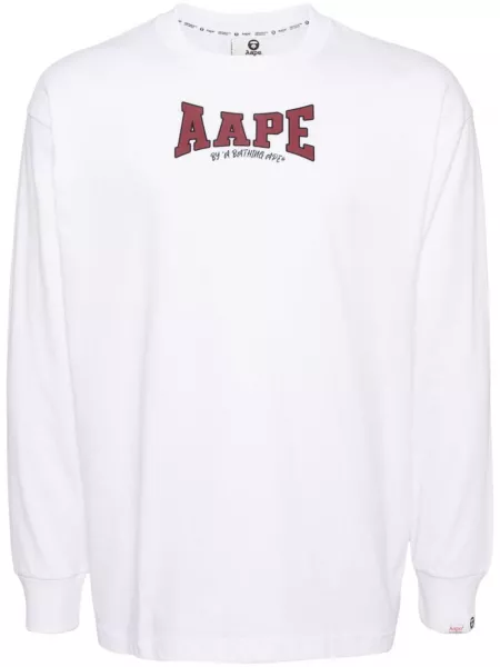 Langærmet t-shirt Aape By *a Bathing Ape® hvid