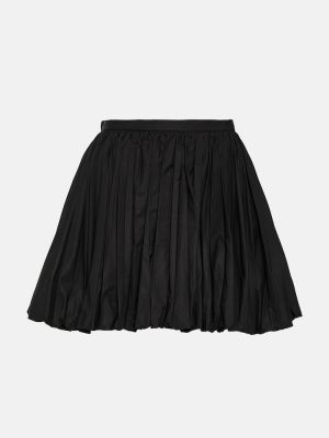 Plisované bavlněné mini sukně Jil Sander černé