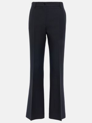 Шелковые шерстяные брюки с высокой талией Valentino черные