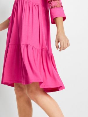 Кружевное платье-туника Bodyflirt розовое