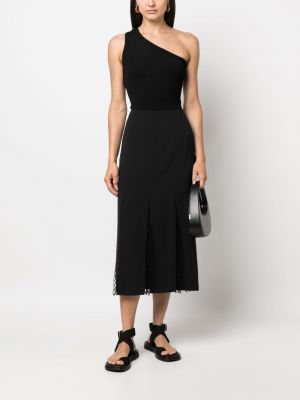 Midi sukně se síťovinou Calvin Klein černé