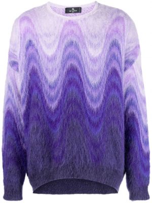 Вълнен пуловер с принт от мохер Etro виолетово