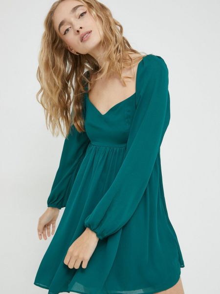 Mini haljina Abercrombie & Fitch zelena