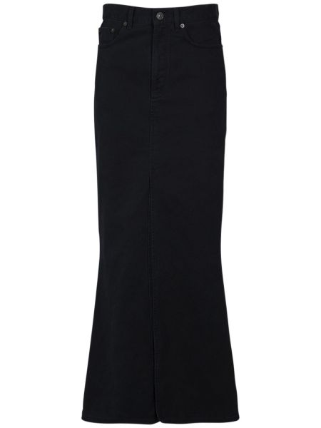 Falda larga de algodón Balenciaga negro