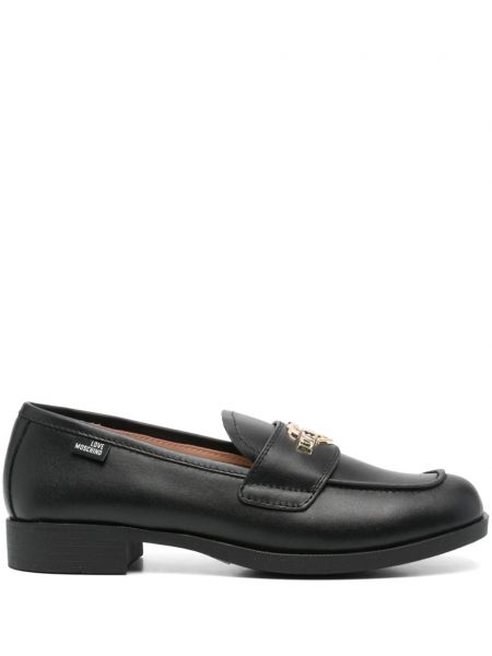 Pantofi loafer din piele Love Moschino negru