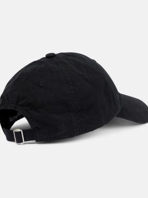 Cappello con visiera di cotone Acne Studios nero