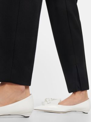 Rovné nohavice s vysokým pásom Prada čierna