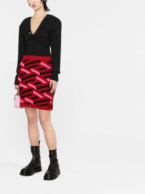 Jupe en tricot à imprimé à motif géométrique Versace