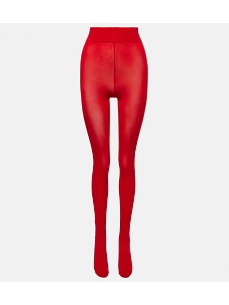 Collant in velluto Wolford rosso