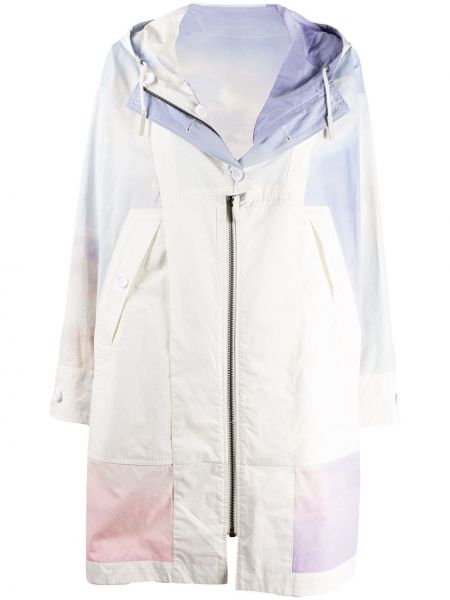 Abrigo con cremallera con estampado tie dye Yves Salomon Army blanco