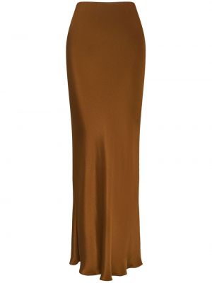 Saténová dlhá sukňa 12 Storeez hnedá