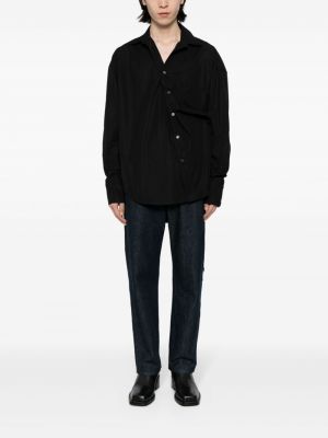 Asimetriška medvilninė marškiniai Marina Yee juoda