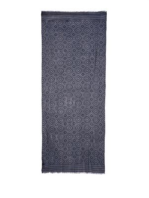 Шерстяной шарф с геометрическим узором Tino Cosma синий