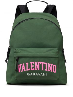 Zielony plecak z nadrukiem Valentino Garavani