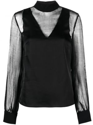 Прозрачна блуза Bcbg Max Azria черно