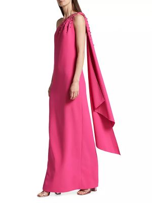 Асимметричное платье из крепа Sachin & Babi розовое