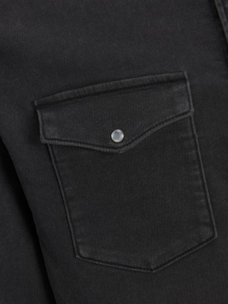 Rifľová košeľa Jack & Jones čierna