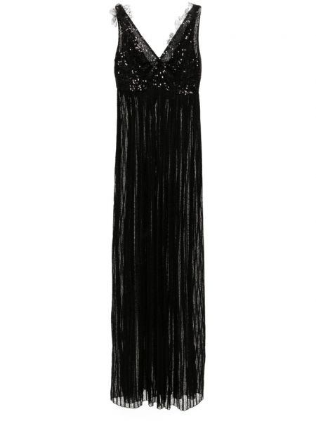 Večernja haljina sa šljokicama Ermanno Scervino crna