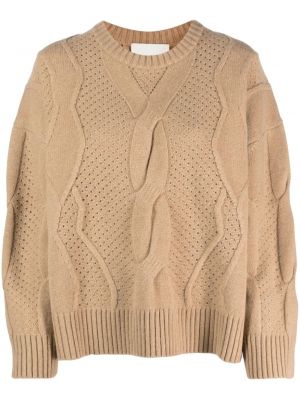 Sweter wełniany z wełny merino áeron brązowy
