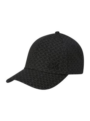 Medvilninis medvilninis kepurė su snapeliu Calvin Klein juoda