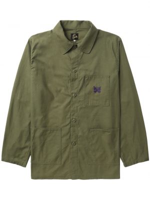 Βαμβακερό πουκάμισο με κέντημα Needles πράσινο