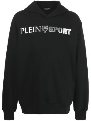 Raštuotas džemperis su gobtuvu Plein Sport juoda