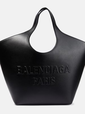 Bőr bevásárlótáska Balenciaga fekete