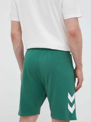 Pantaloni din bumbac Hummel verde
