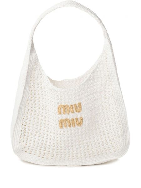 Nákupná taška Miu Miu biela