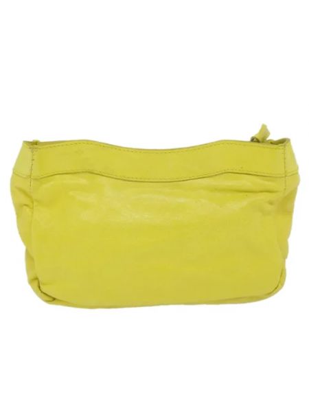 Bolso clutch de cuero retro Balenciaga Vintage amarillo