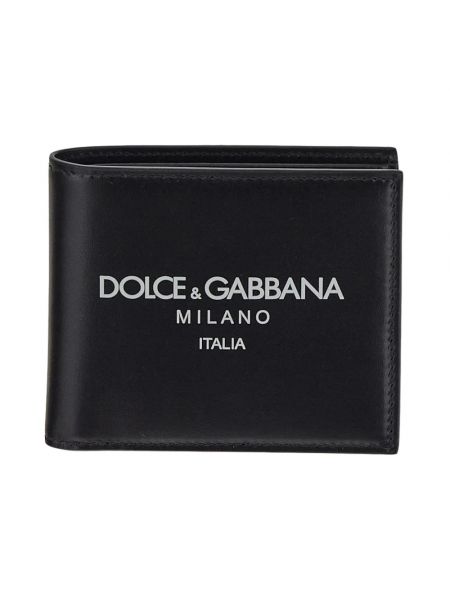 Portfel skórzany z nadrukiem Dolce And Gabbana czarny