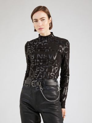 Hosszú ujjú póló Calvin Klein Jeans fekete