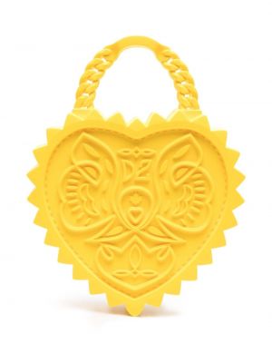 Τσάντα shopper με μοτίβο καρδιά Dsquared2 κίτρινο