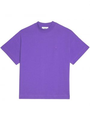 T-shirt oversize de motif coeur Ami Paris violet