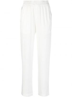 Μεταξωτό παντελόνι με ίσιο πόδι ζακάρ Casablanca λευκό