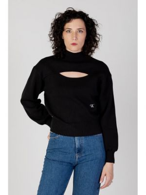 Pulover cu croială lejeră Calvin Klein Jeans negru