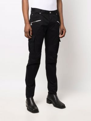 Bavlněné cargo kalhoty Balmain černé