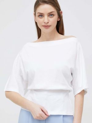 Памучна тениска Sisley бяло
