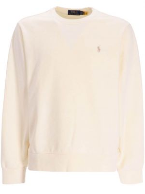 Haftowana bluza z kapturem bawełniana na zamek Polo Ralph Lauren biała