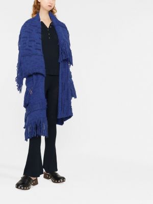Asymmetrischer mantel mit fransen Stella Mccartney blau