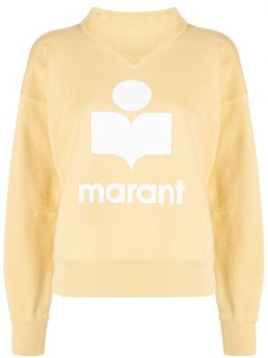 Raštuotas medvilninis džemperis Marant Etoile geltona