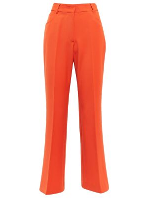 Pantaloni cu picior drept cu talie înaltă plisate Stella Mccartney portocaliu