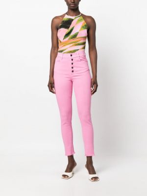 Skinny jeans mit geknöpfter Nissa pink