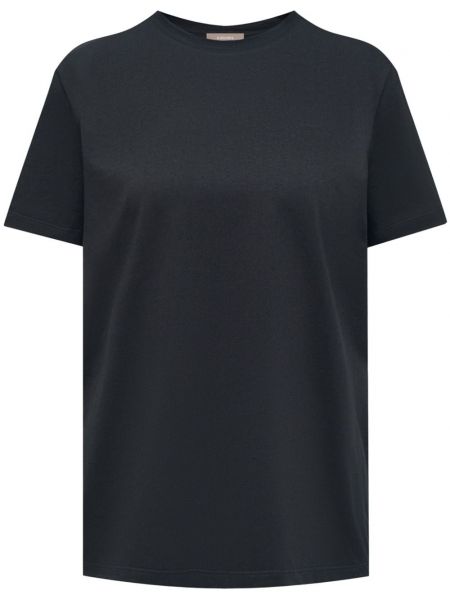 Kokvilnas t-krekls ar apaļu kakla izgriezumu 12 Storeez melns
