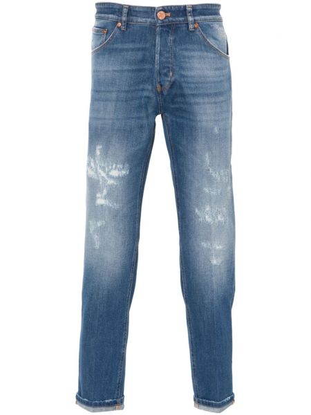 Zúžené džíny s oděrkami Pt Torino modrý